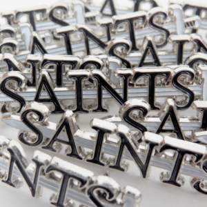 SAINTS SWORD LOGO ENAMEL PIN - 2" x .25" - Image 3