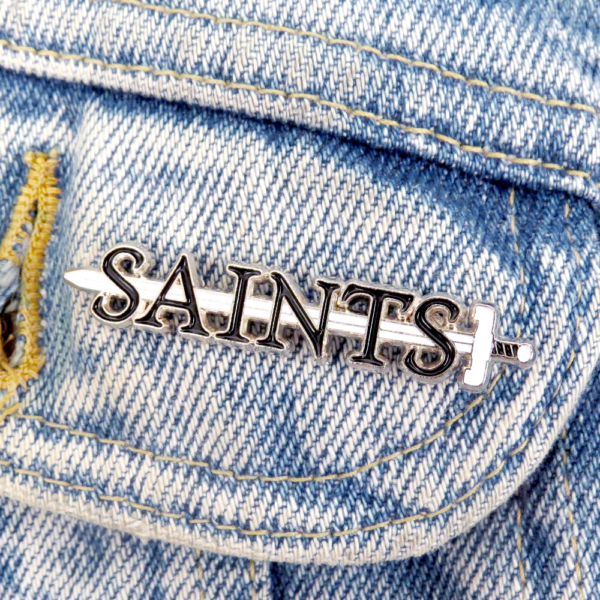 SAINTS SWORD LOGO ENAMEL PIN - 2" x .25"